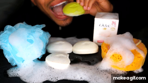 ASMR EDIBLE SOAP BARS WITH BUBBLES EATING *FAKE* MUKBANG 먹방 PRANK JERRY MOUTH SOUNDS NO TALKING
