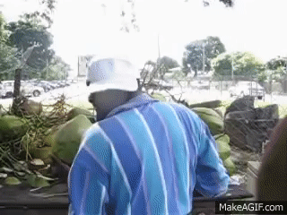 Coconut Man - How to cut a Coconut on Make a GIF
