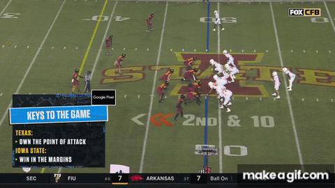 Xavier Worthy's not the most physical WR. And a lack of play strength might limit his dynasty value. Here it keeps him from catching a pass against Iowa State.