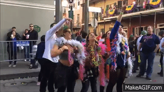 Craziness on Burbon Street Mardi Gras New Orleans 2015 Girls F pic