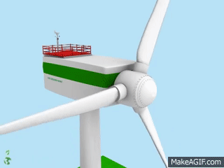 Wind Turbines / Wind Power - How it works! (3D animation) on Make a GIF