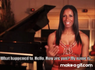 what happened to hello? how are you? my name is? on Make a GIF