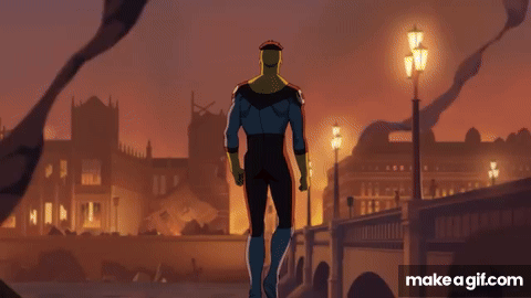 Invincible Explosion Animation Invincible Variants Overlooking Destruction | Invincible | Prime Video ...