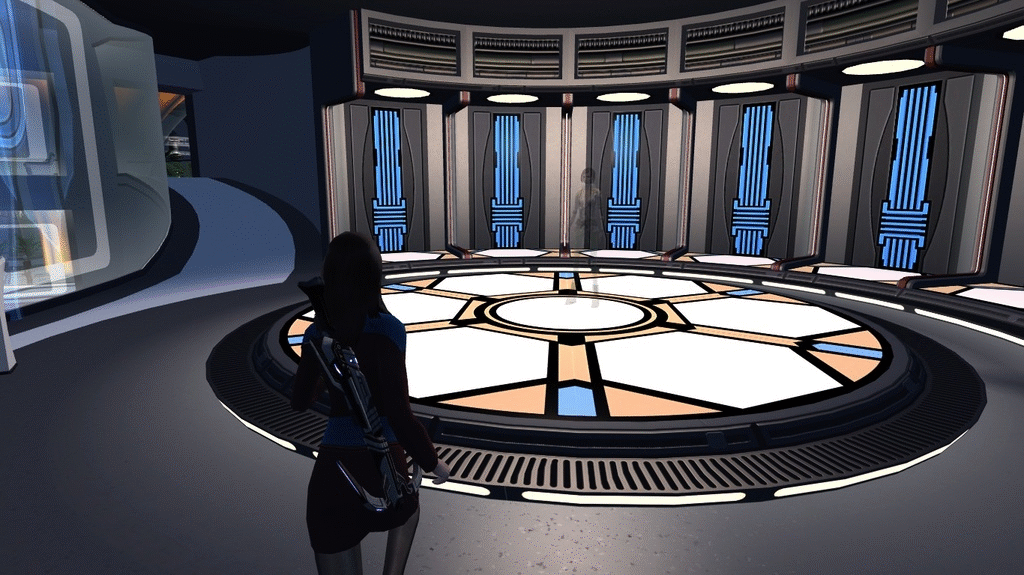 IriniSerena running towards Transporter Room at the ESD 02 on Make a GIF