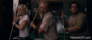 Image result for shaun of the dead don't stop me now gif