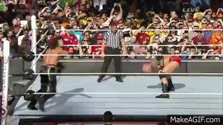 Resultado de imagem para Randy Orton RKO at Wrestlemania 31 gif