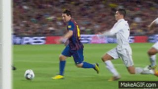 Ronaldo kneeling for His Highness Messi on Make a GIF