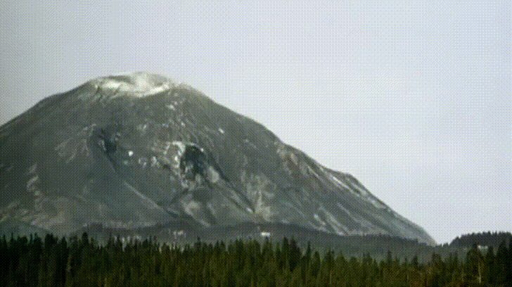 Mt St Helens Losing It's Side During An Eruption on Make a GIF