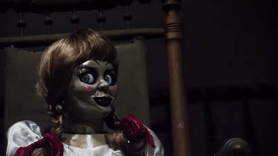 Image result for halloween annabelle doll gif