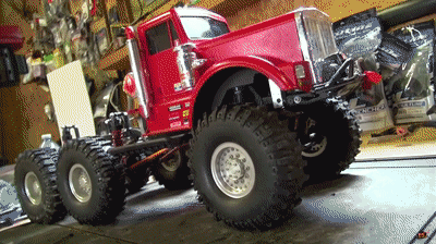 big red rc truck