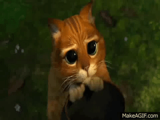 puppy dog eyes puss in boots gif