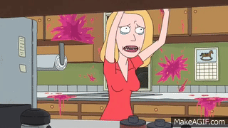 Rick and Morty - Beth sloshes wine on Make a GIF