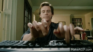 Jim Carrey tries typing test on Make a GIF