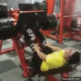 Fail! Crazy guy doing neck exercise on leg extension machine WTF!! on Make  a GIF