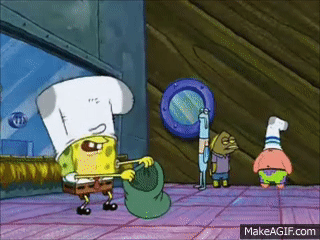Spongebob and Patrick rob a bank on Make a GIF