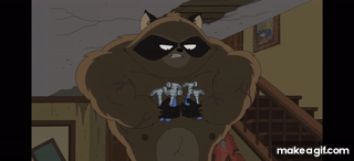 American Dad Buff Raccoon on Make a GIF