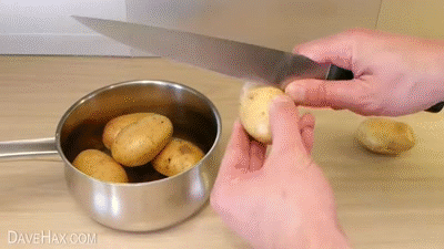 Super Quick Potato Peeling! - Life Hack on Make a GIF