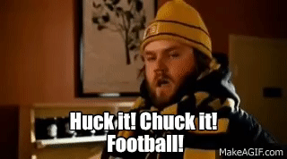 Image result for huck chuck it football gif