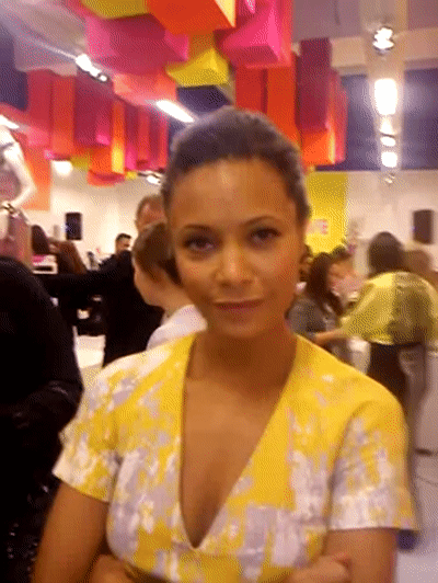Thandie Newton on bargain hunting & crazy dancing! on Make a GIF.