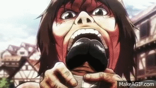 Shingeki No Kyojin Aot Eren Gets Eaten On Make A Gif You can also upload and share your favorite attack on titan eren yeager wallpapers. shingeki no kyojin aot eren gets eaten