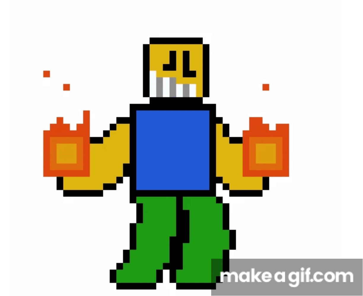 Roblox Noob Sticker - Roblox Noob Fire - Discover & Share GIFs