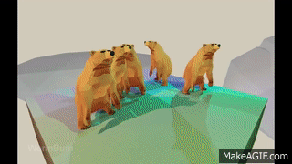 Um urso e um urso estão dançando em uma cena do filme urso de gelo