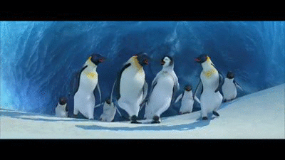 Happy feet dance with mumble on Make a GIF