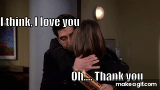 27 Friends Ross and Emily 'i love you thank you' on Make a GIF