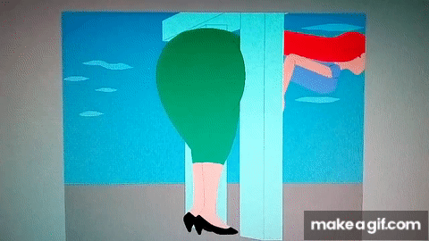 ARIEL BUTT STUCK IN DOOR HOLE on Make a GIF