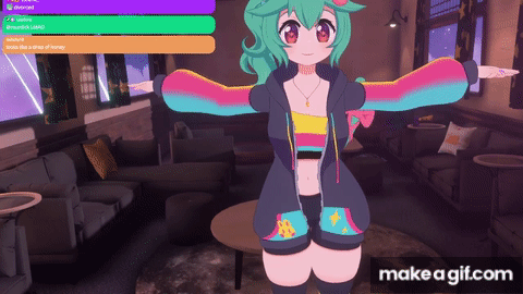 Vtuber Screenshot - Rosedoodle Doing A Nice T-Pose on Make a GIF