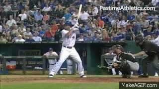 ERIC HOSMER Home Run Baseball Swing Slow Motion Hitting Mechanics Analysis  Instruction MLB on Make a GIF