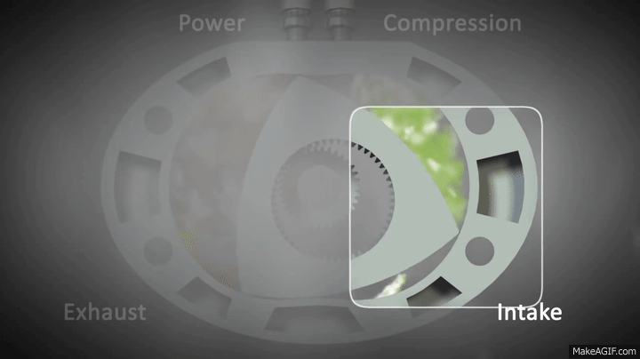 Wankel Engine / Rotary Engine - How it works! (Animation) on Make a GIF