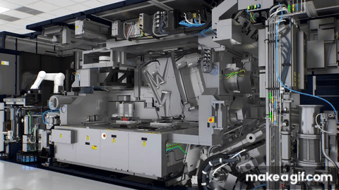 EUV lithography in action - Inside the TWINSCAN NXE:3400 EUV lithography  machine | ASML on Make a GIF