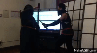 funny sword fight on Make a GIF