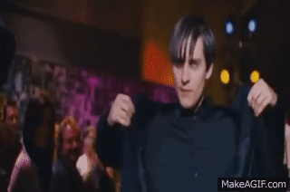 tobey maguire spiderman 3 dance gif