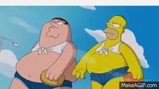 Image result for simpsons family guy gif