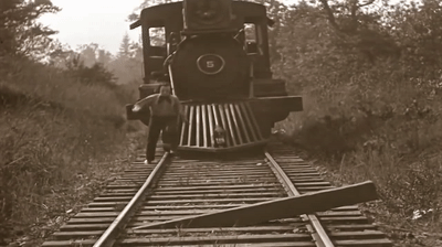 Buster Keaton Clearing The Railroad Ties On Make A Gif