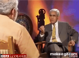Narendra Modi walking out of Karan Thapar Interview on Make a GIF