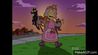 The Simpsons - Crazy Cat Lady on Make a GIF