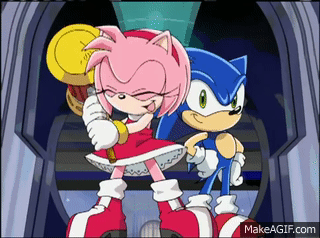SONIC X Sonic’s Big Break Amy Rose is Laughing on Make a GIF