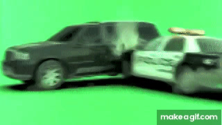 Green screen chroma cop car crash free  