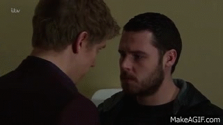 Emmerdale - Robert And Aaron Kiss In The Toilets on Make a GIF