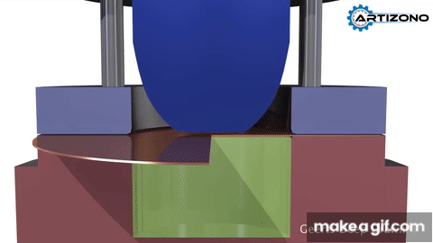 Hydraulic Press Deep Drawing Process on Make a GIF