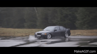 BMW Car Drift in Parking Lot on Make a GIF