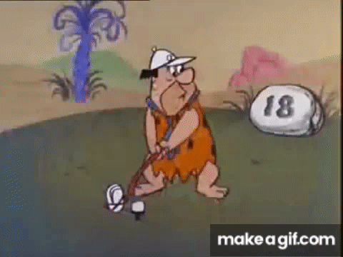 Fred Flintstone Golfs on Make a GIF