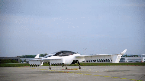 The Lilium Jet five seater all-electric air taxi on Make a GIF