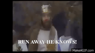 Monty Python The Holy Grail Run Away On Make A Gif