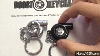 NEW Electronic Spinning Turbo Keychain with LED and Spooling + BOV 