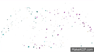 Fountain of confetti on white background on Make a GIF