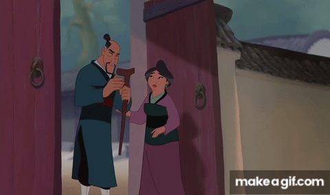 Mulan 1998 film Fa Zhou is Ordered To Serve in The Army on Make a GIF